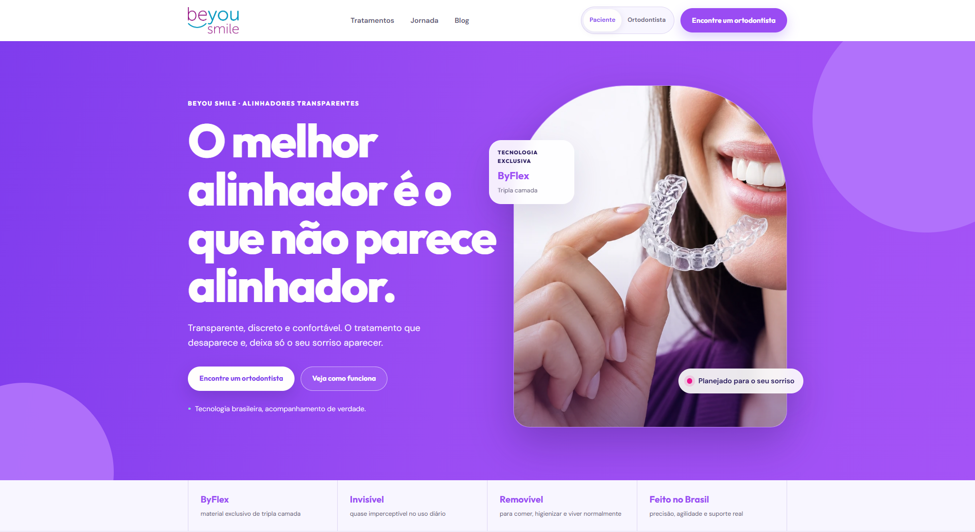 Preview da landing page Beyou Smile