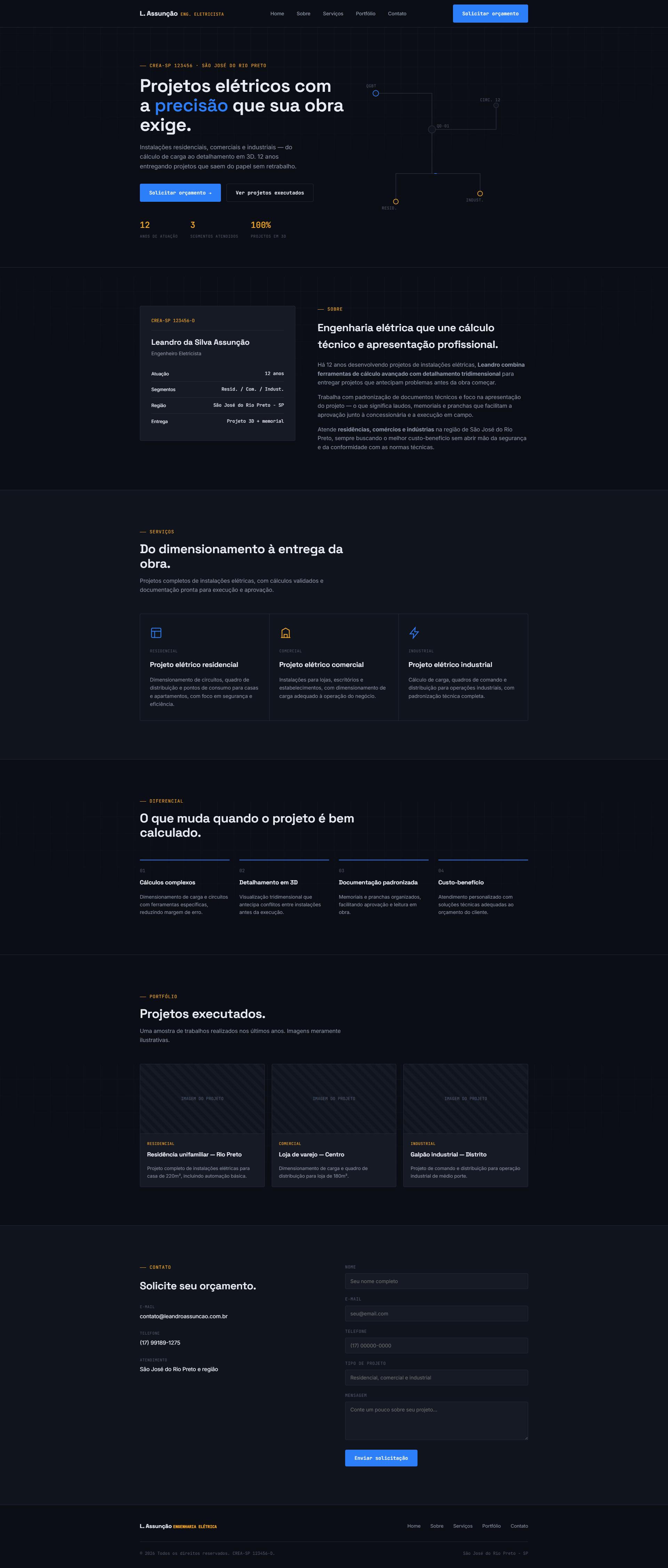 Preview do site L. Assunção Engenharia Elétrica